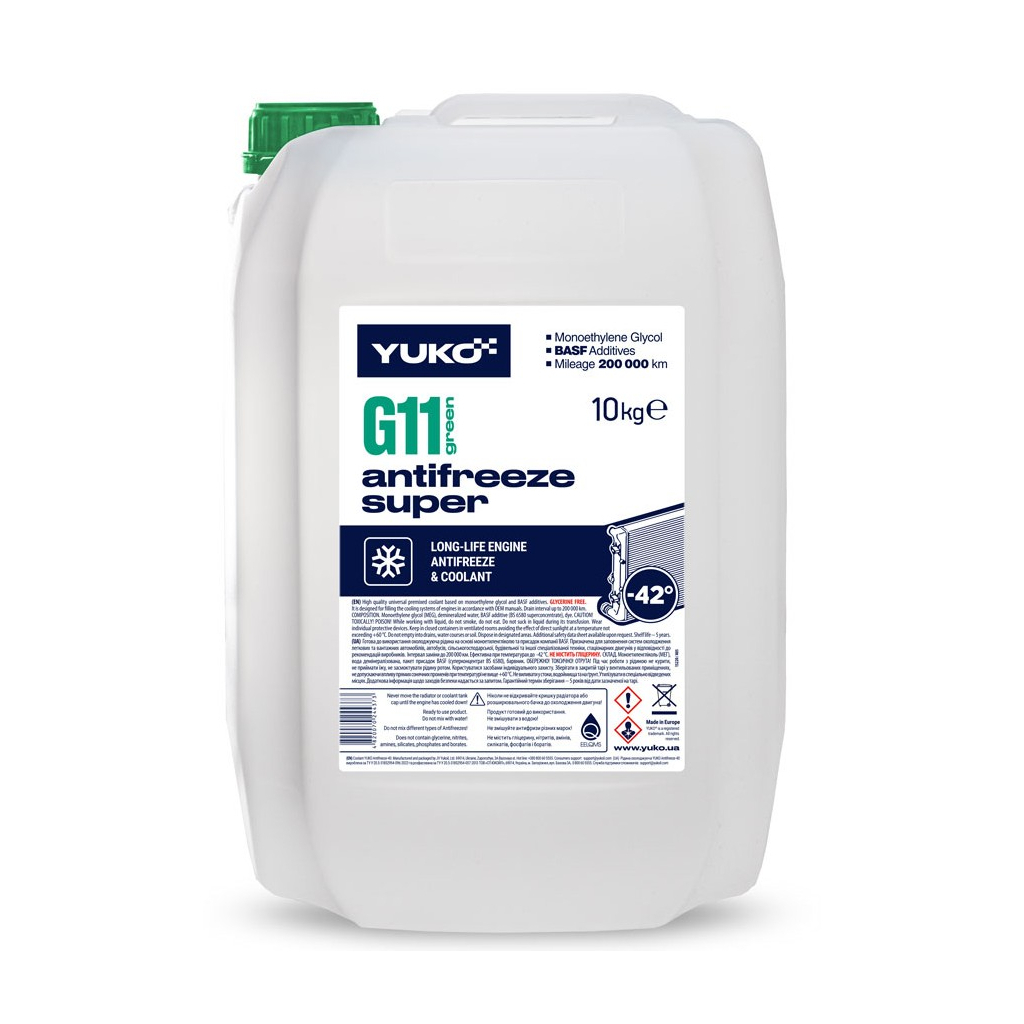 Антифриз Yuko -40 Super G11 зелен. 9л (10 кг.) (4820070244373) - зображення 1
