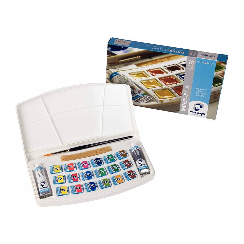 Акварельні фарби Van Gogh 18 кювет+2*10 мл (Біла, Сірий пейна) Royal Talens (8712079048877) - изображение 3