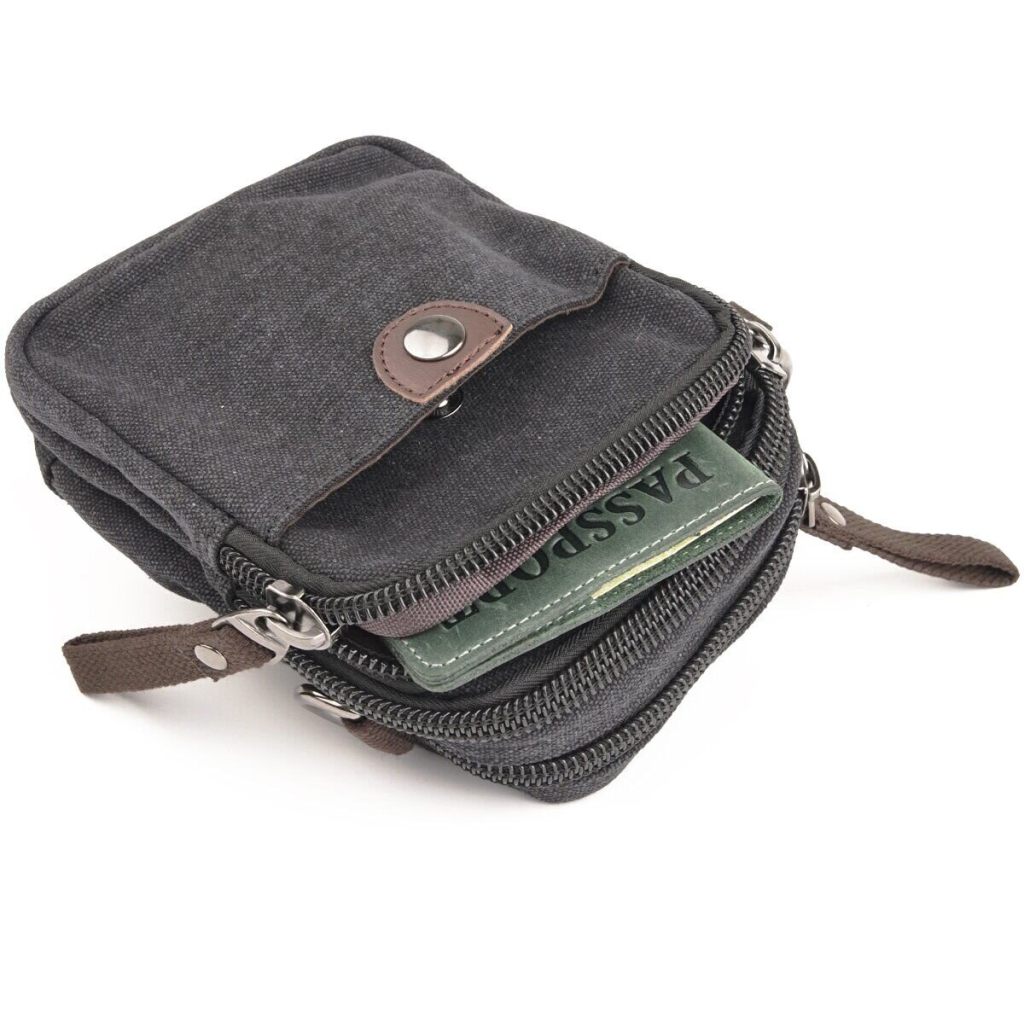 Сумка Vintage Текстильна на пояс Чорна (20082) - изображение 6