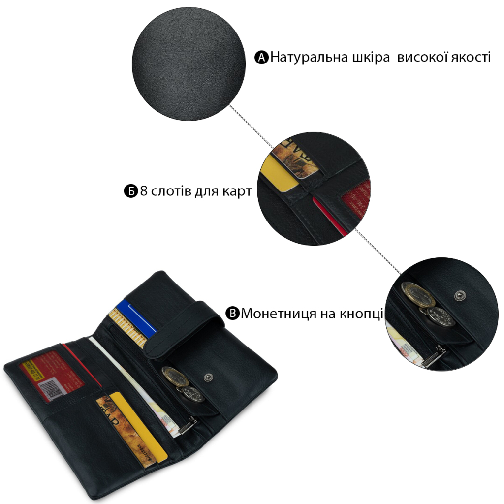 Гаманець Vintage Чорний (14913) - изображение 5