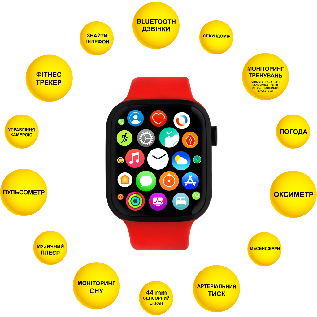 Смарт-годинник AURA X1 Pro 44mm Red (SWAX144R) - зображення 4