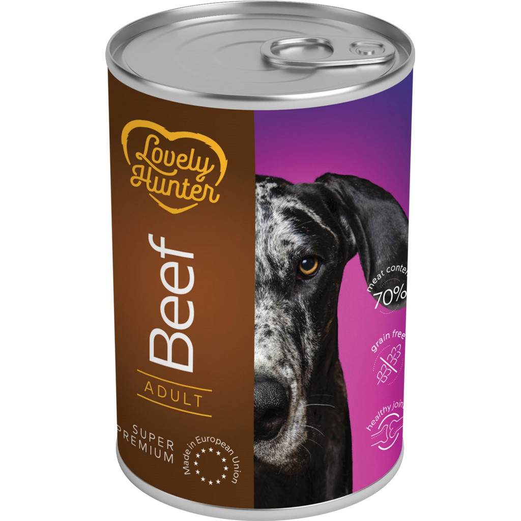 Консерви для собак Lovely Hunter Adult with Beef 400 г (LHU45624) - зображення 1