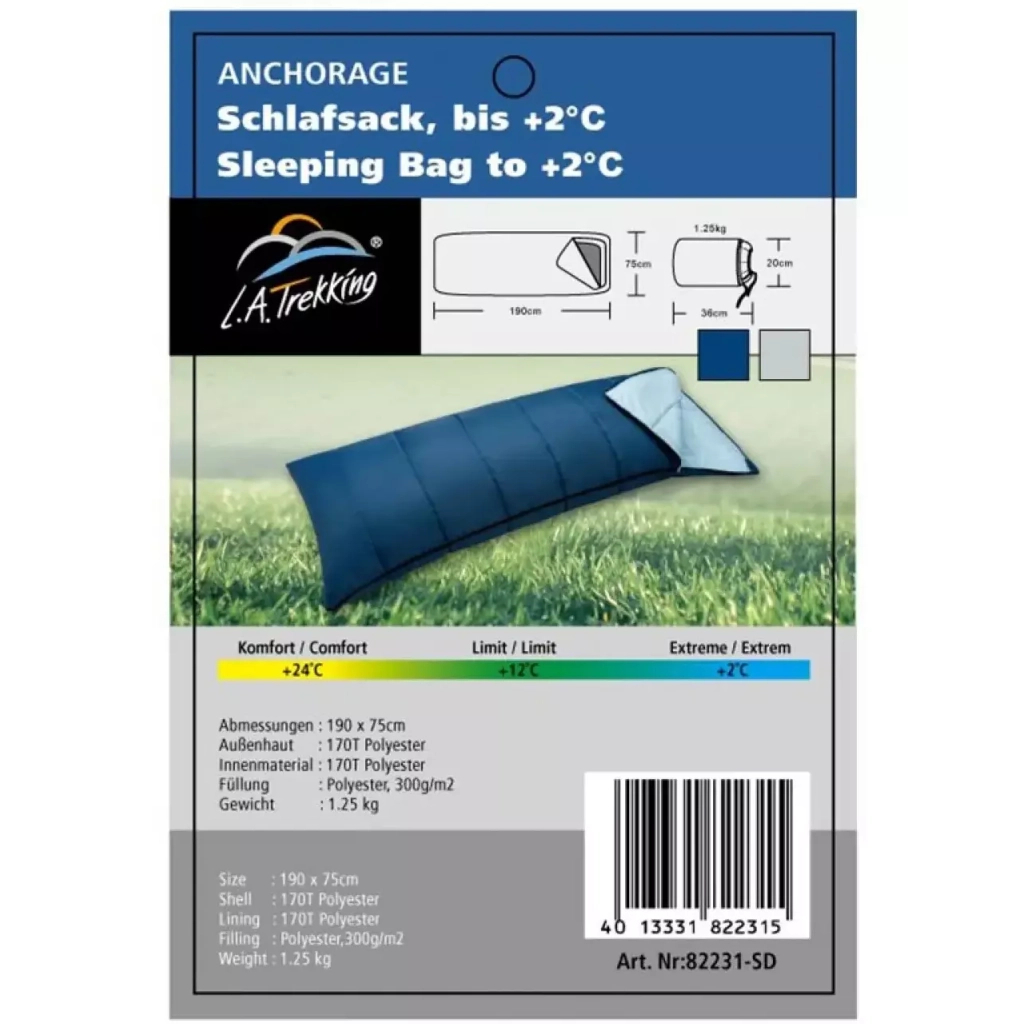 Спальний мішок L.A.Trekking одеяло Anchorage L Blue (82231) - зображення 2