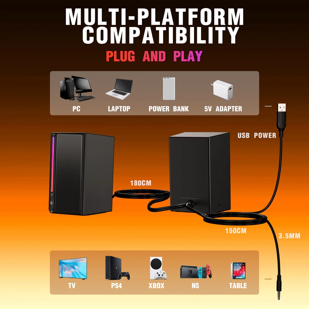 Акустична система Fifine A20 Gaming RGB Black (A20) - зображення 5