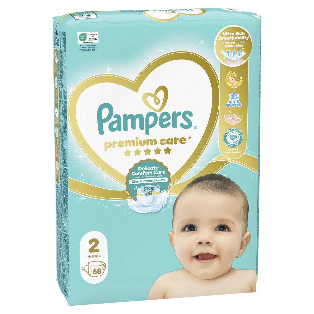 Підгузки Pampers Premium Care Розмір 2 (4-8 кг) 68 шт (8001841104874) - зображення 2