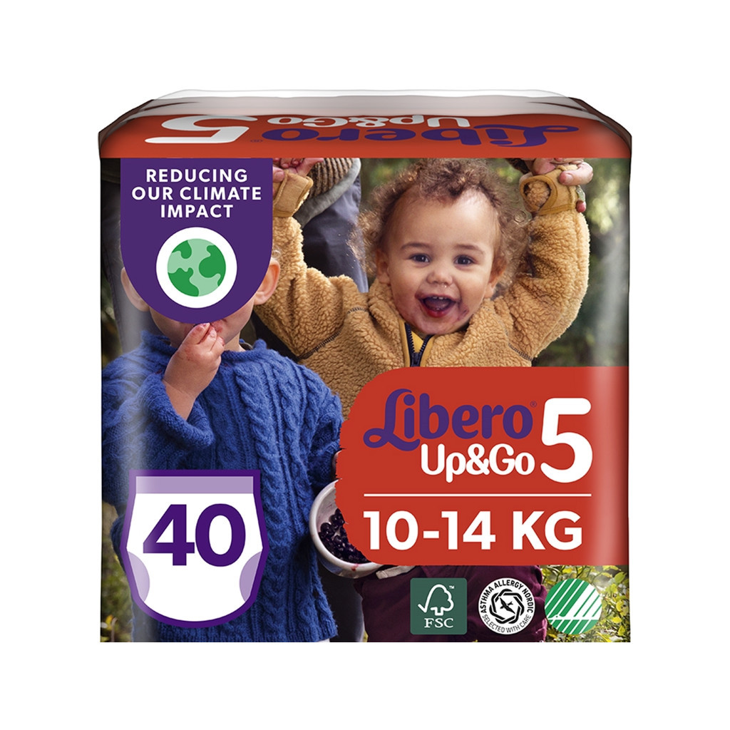 Підгузки Libero UpGo 5 10-14 кг 40 шт (7322541089706) - зображення 1