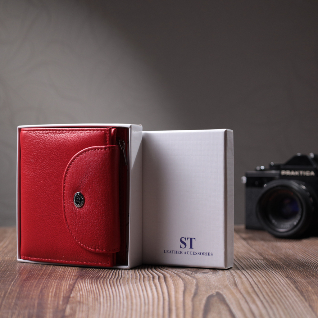 Гаманець ST Leather З натуральної шкіри Червоний (22712) - зображення 12