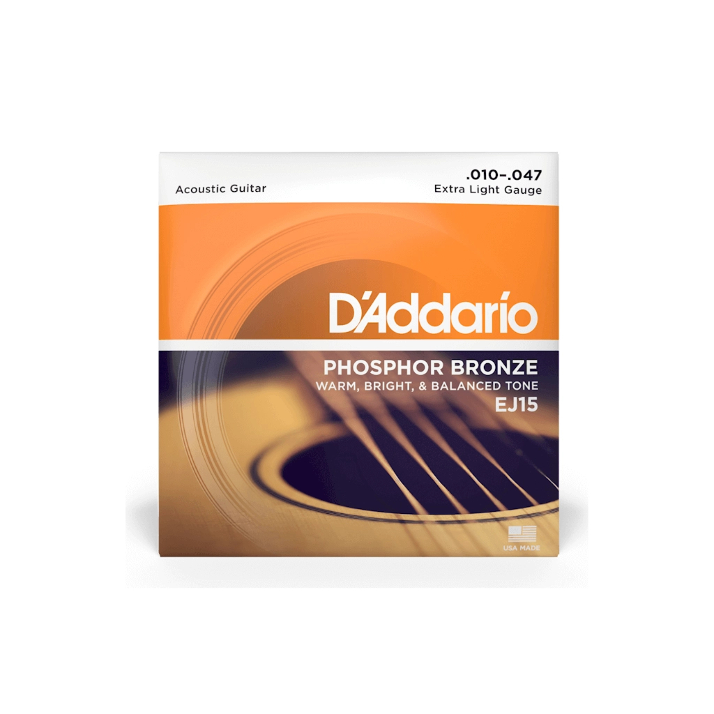Струни для гітари D'Addario Phosphor Bronze Extra Light (10-47) (EJ15) - зображення 1