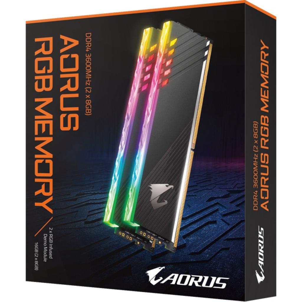 Модуль пам'яті для комп'ютера DDR4 16GB (2x8GB) 3600 MHz RGB Fusion with Demo Kit GIGABYTE (GP-AR36C18S8K2HU416RD) - зображення 1