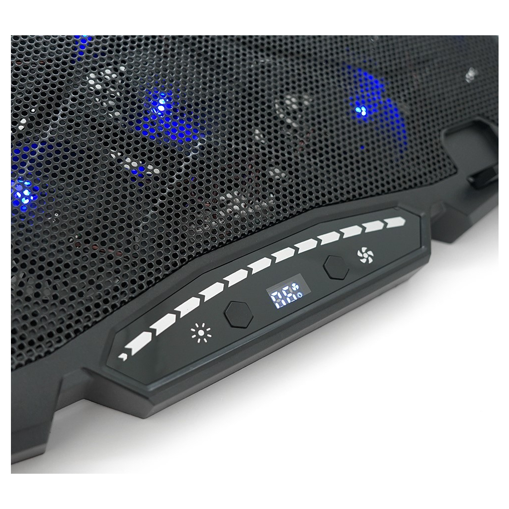 Підставка до ноутбука IceCoorel 10-17", 15*60mm 2500 RPM, TYPE-C+USB, 400x305x39mm, Black (K12) - зображення 4