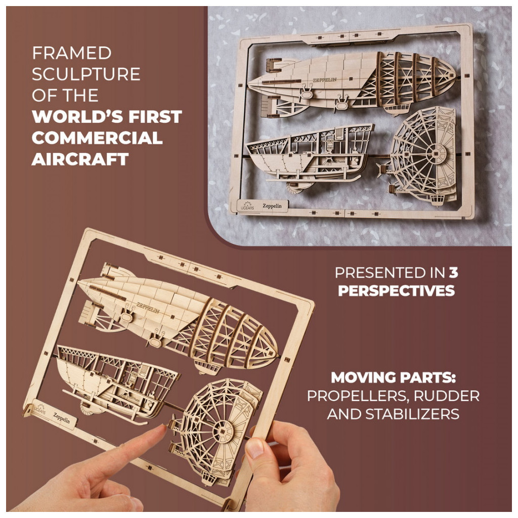 Конструктор Ugears Цепелін 2.5D (6337512) - зображення 10
