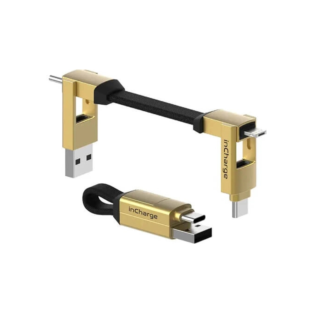 Дата кабель 6in1 inCharge 6 - 0.06m gold Rolling Square (SIX03R) - зображення 1