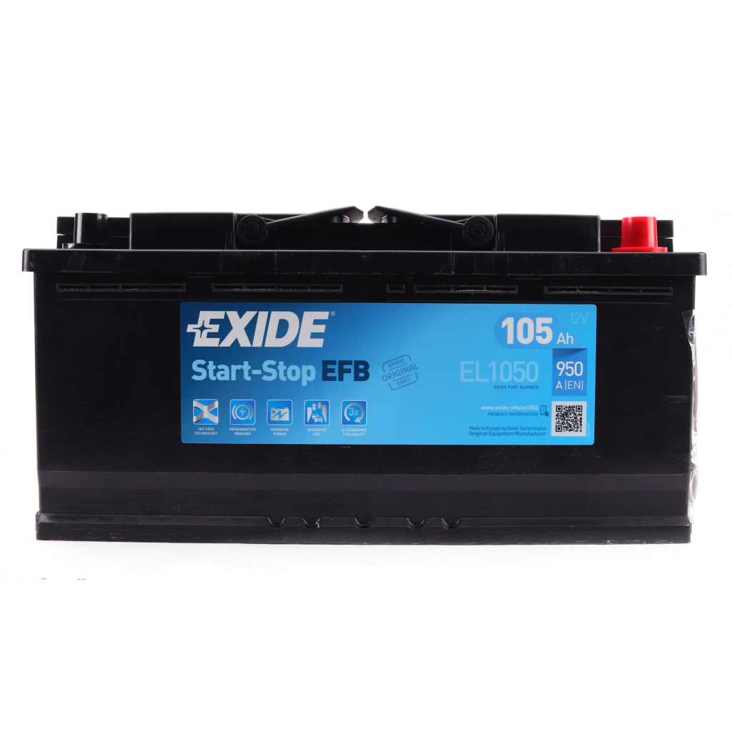 Акумулятор автомобільний EXIDE START-STOP EFB 105A (EL1050) - зображення 2