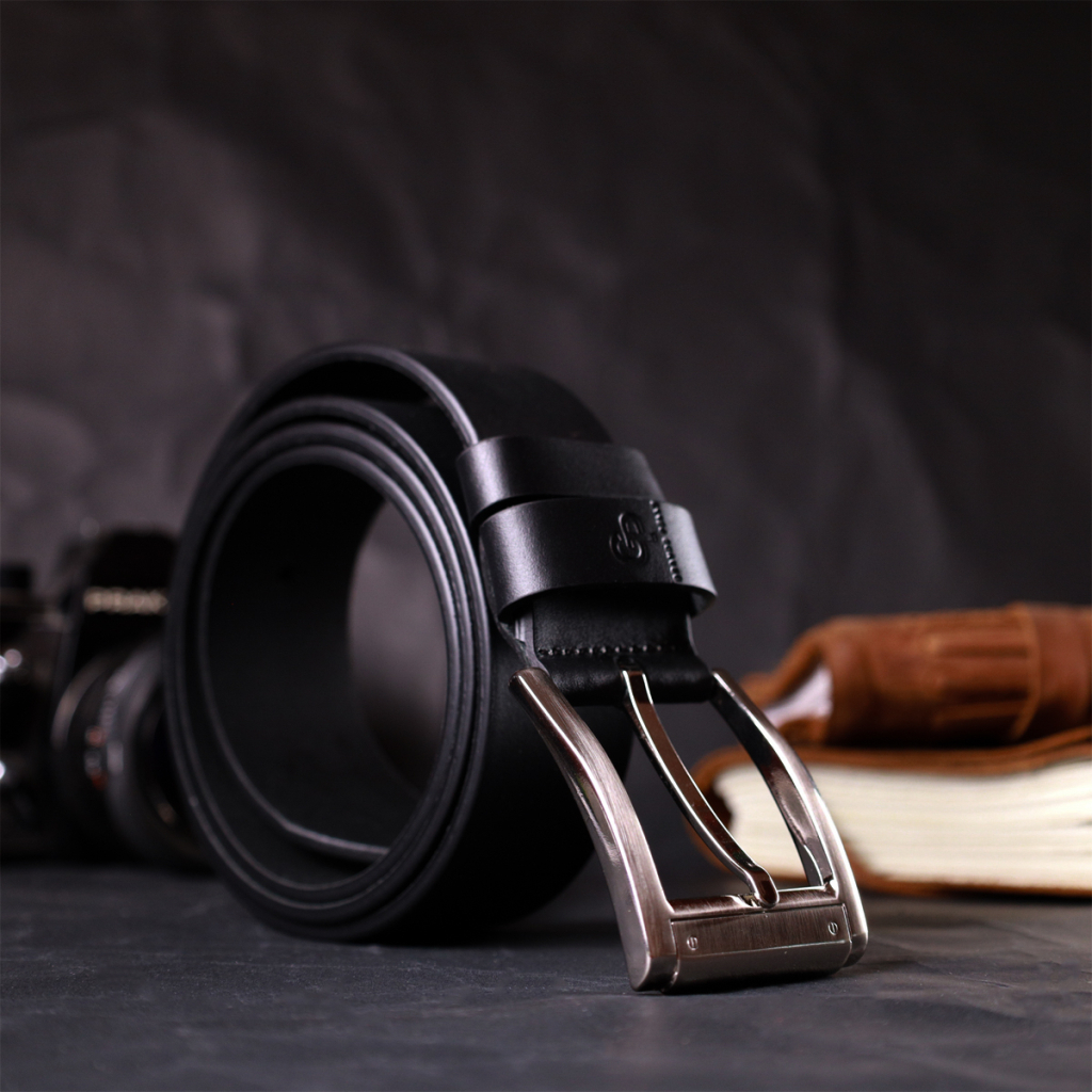 Ремінь Grande Pelle Під джинси з натуральної шкіри Чорний (11683) - зображення 8