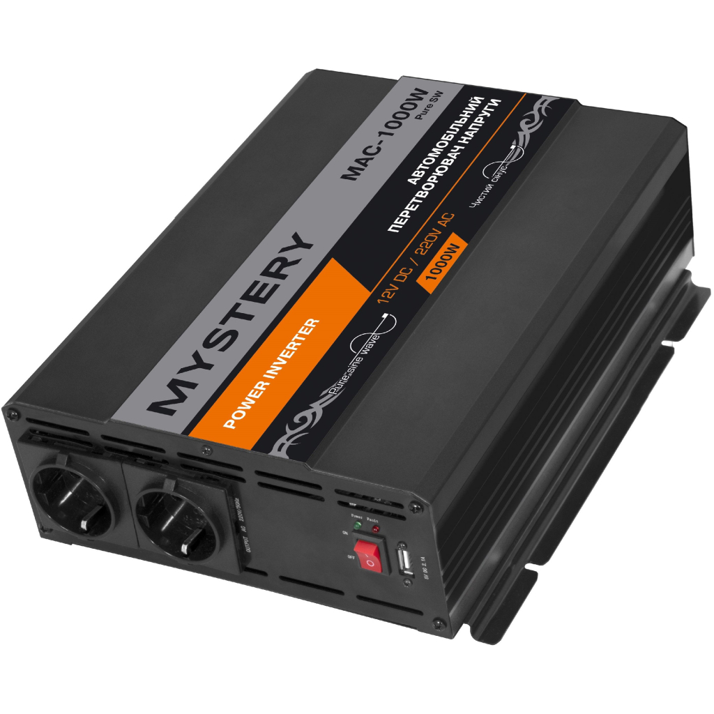 Автомобільний інвертор Mystery MAC-1000W PURE SW - зображення 1