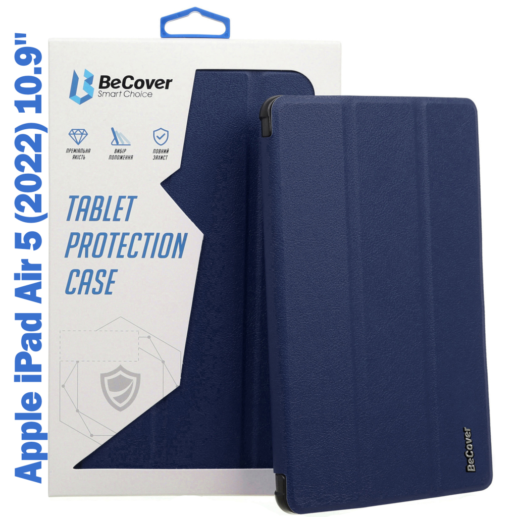 Чохол до планшета BeCover Tri Fold Soft TPU mount Apple Pencil Apple iPad Air 5 (2022) 10.9" Deep Blue (708454) - зображення 1