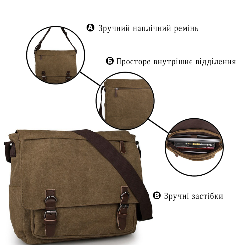 Сумка Vintage Коричнева (14588) - зображення 4