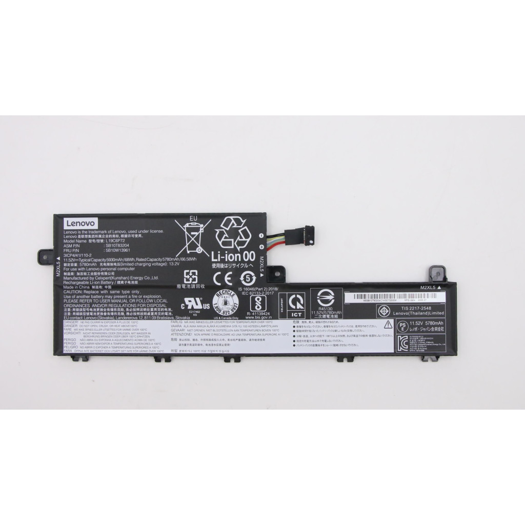 Акумулятор до ноутбука Lenovo ThinkPad T15p Gen 1 L19C6P72, 5930mAh (68Wh), 3cell, 11.52V (A47698) - зображення 1