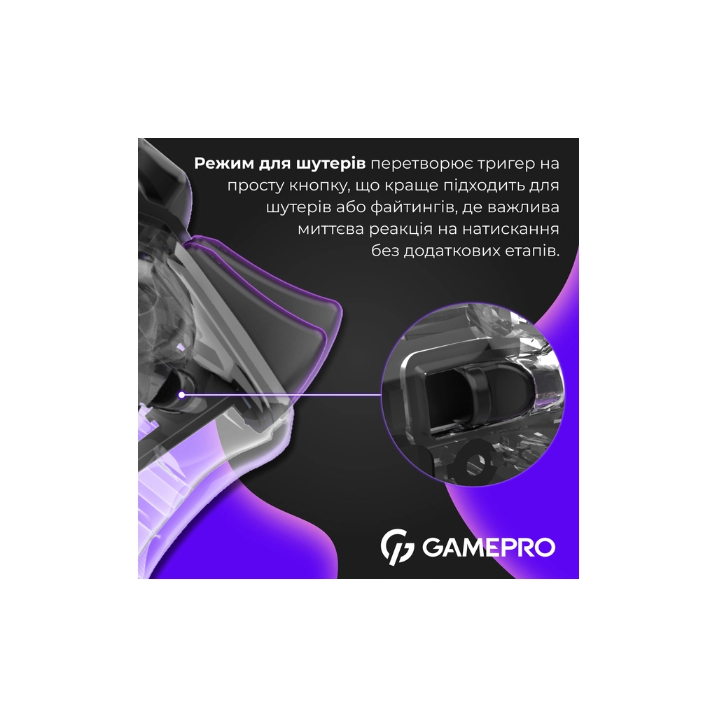Геймпад GamePro GPX13T 2.4G/BT 5.1/USB/PC/iOS/Android RGB Transparent (GPX13T) - зображення 6