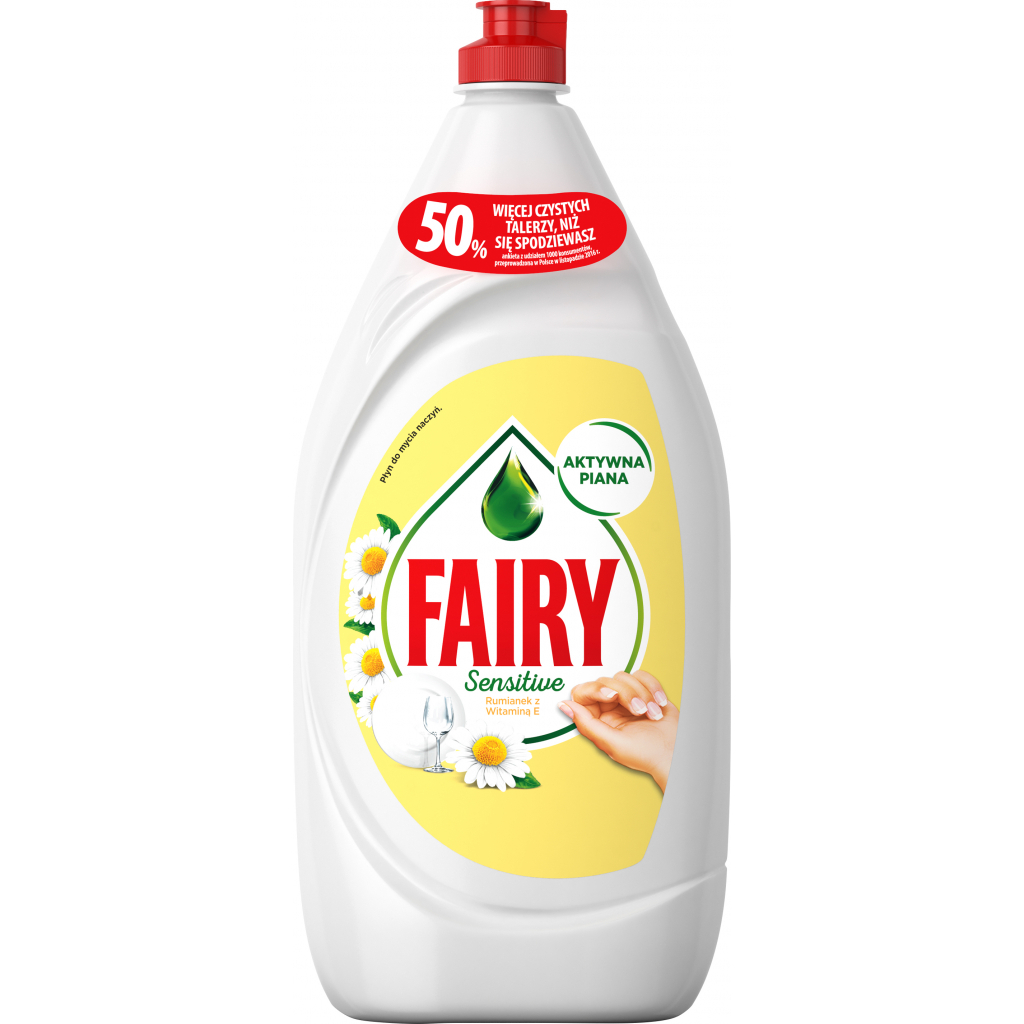 Засіб для ручного миття посуду Fairy Ніжні руки Ромашка і Вітамін Е 1.35 л (8001090622129) - зображення 1