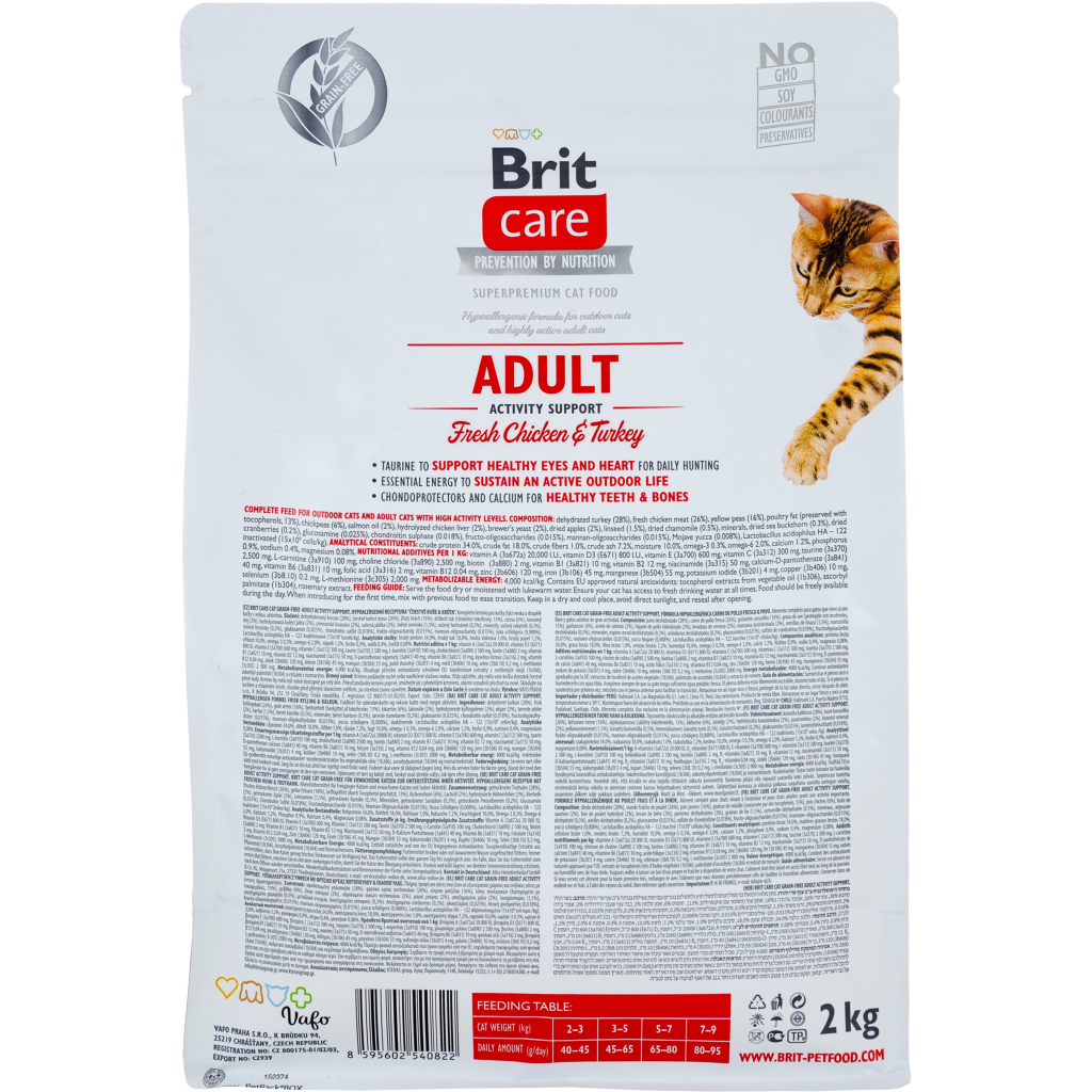 Сухий корм для кішок Brit Care Cat GF Adult Activity Support 2 кг (8595602540822) - изображение 2