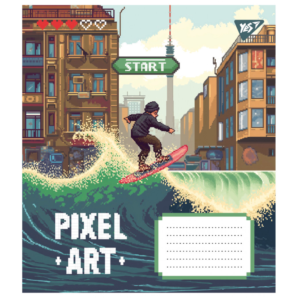 Зошит Yes Pixel art 12 аркушів коса лінія (767212) - зображення 4