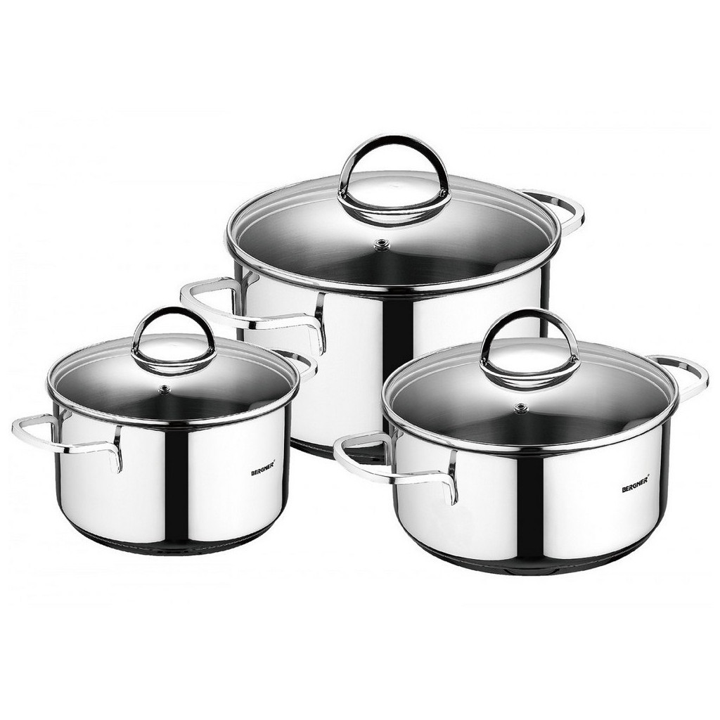 Набір посуду Bergner Classic 1.7 л, 2.3 л, 3.3 л 6 предметів (BG-6284) - зображення 1
