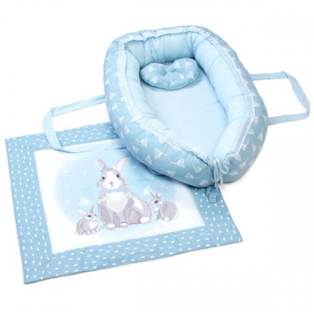 Кокон для новонароджених Верес Кокон-переноска з пледом Summer Bunny blue (450.05) - изображение 1