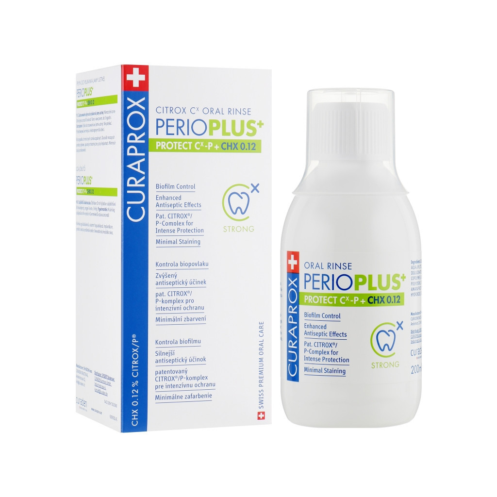 Ополіскувач для порожнини рота Curaprox PerioPlus+ Protect містить Citrox і 0.12% хлоргексидину 200 мл (7612412426588) - изображение 1