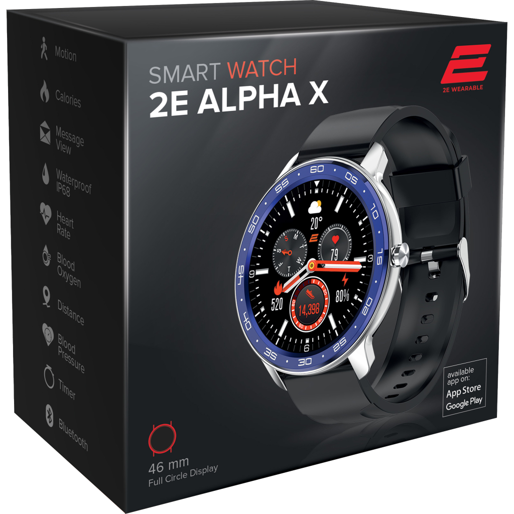 Смарт-годинник 2E Alpha X 46 mm Silver-Blue (2E-CWW30SLBL) - зображення 3