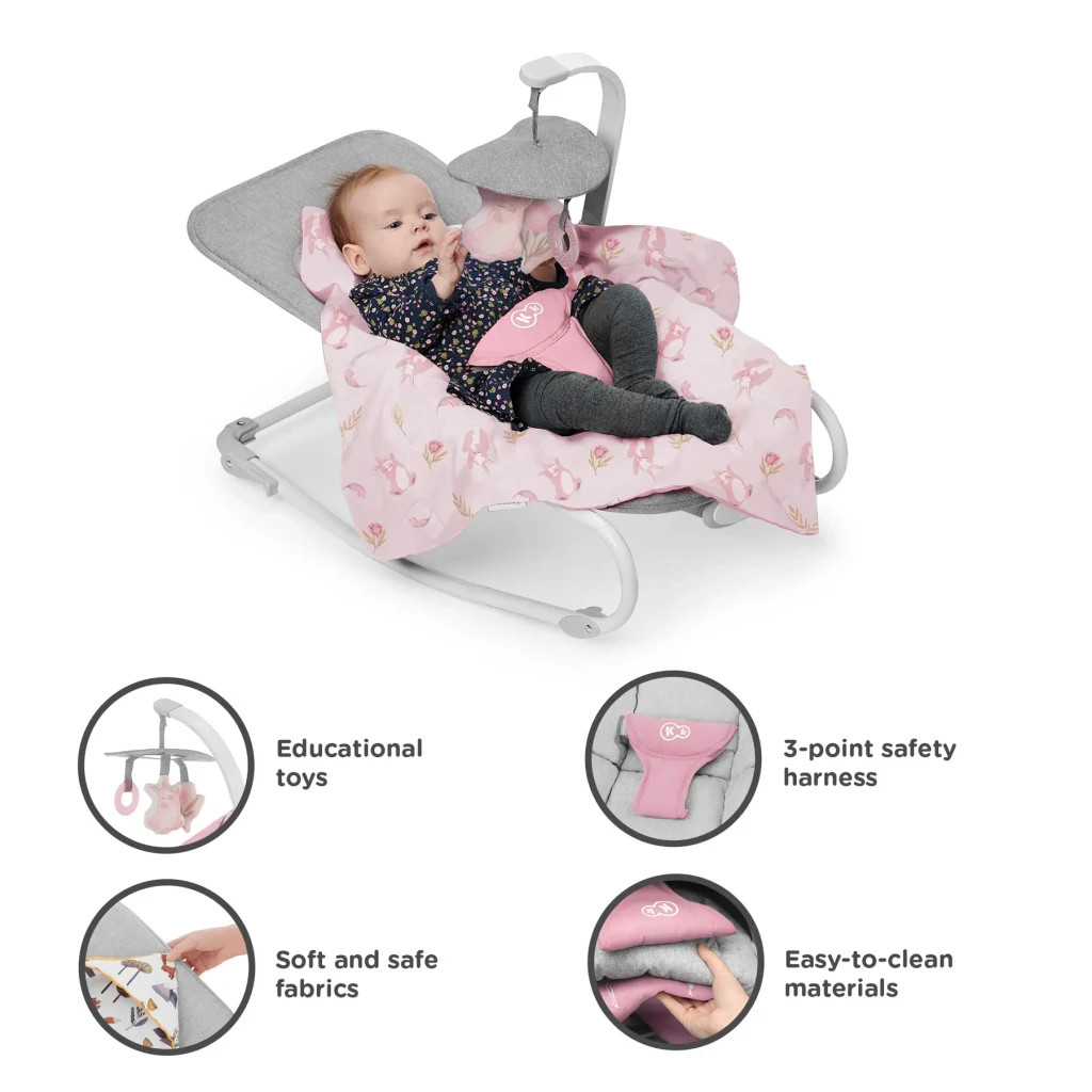 Крісло-гойдалка Kinderkraft шезлонг Felio 2 Peony Rose (5902533921096) - зображення 11