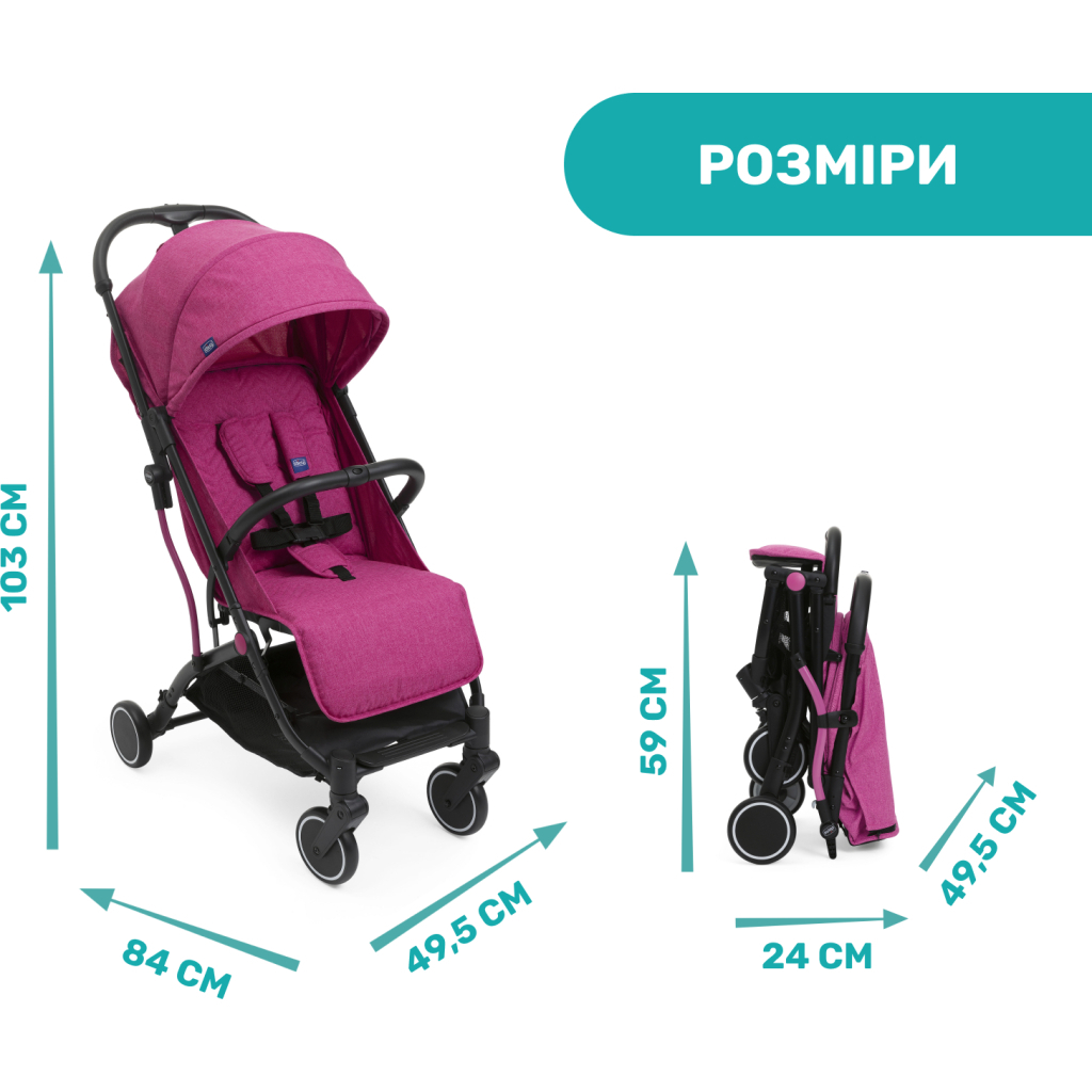 Коляска Chicco Trolley Me Бузкова (79865.62) - зображення 7