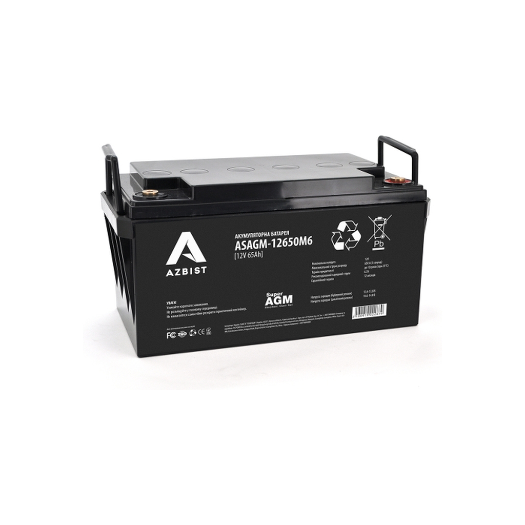 Батарея до ДБЖ AZBIST 12V 65 Ah Super AGM (ASAGM-12650M6) - зображення 1