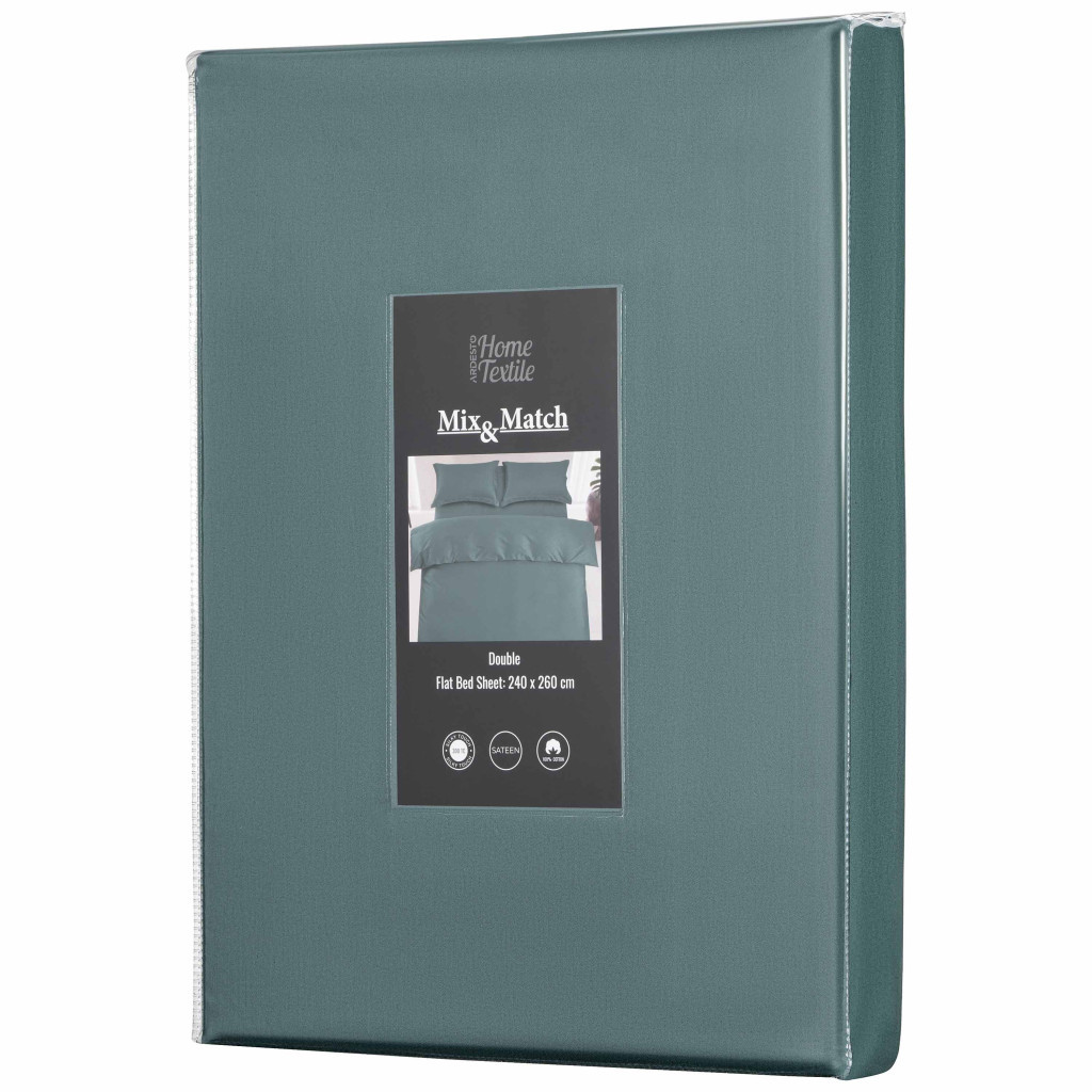 Простирадло Ardesto Mix&Match Premium 100% бавовна, сатин зелений 180х240 см (ART1824FSE) - зображення 5