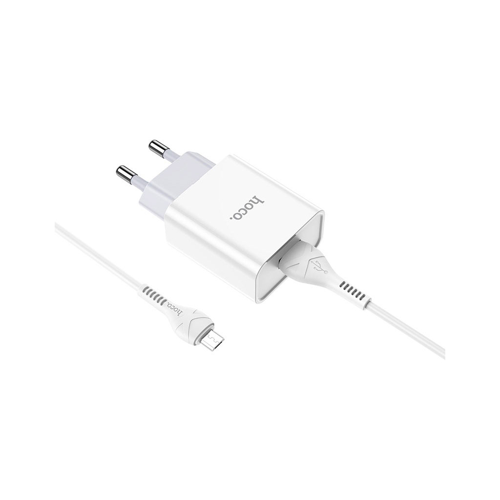 Зарядний пристрій HOCO C81A Asombroso USB + cable Micro 5P 10.5W White (6931474727954) - зображення 5