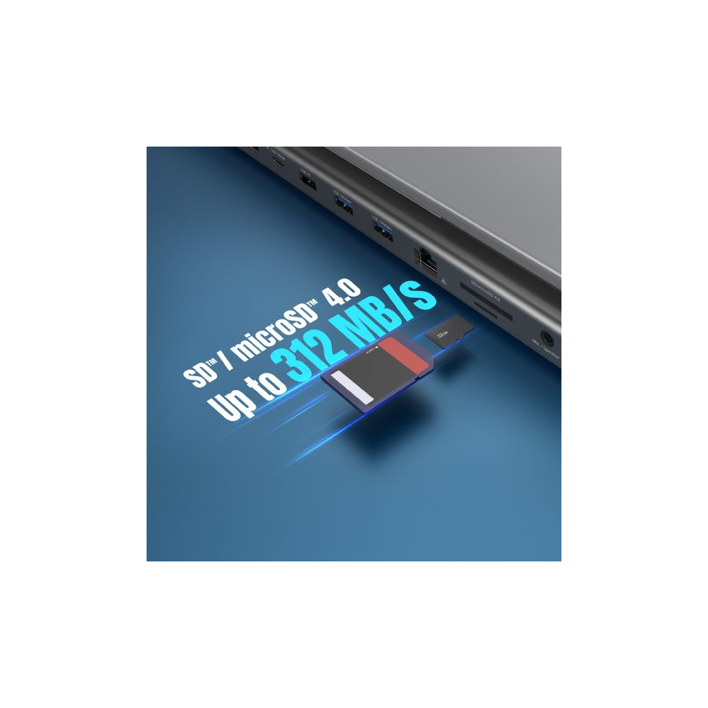 Порт-реплікатор J5create Dock-Station USB-C 12-in-1 (HDMI/DP/PD/USB-A/USB-C/LAN/картридер/audio) (JCD554-N) - зображення 12