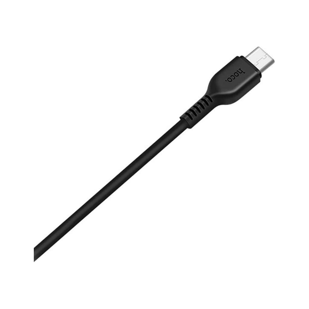 Дата кабель USB 2.0 AM to USB-C 1.0m 3A PVC X20 black HOCO (6957531068846) - зображення 3
