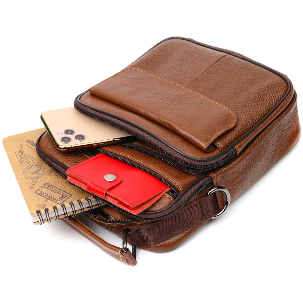 Сумка Vintage Чоловіча з натуральної шкіри Світло-коричнева (21954) - зображення 7