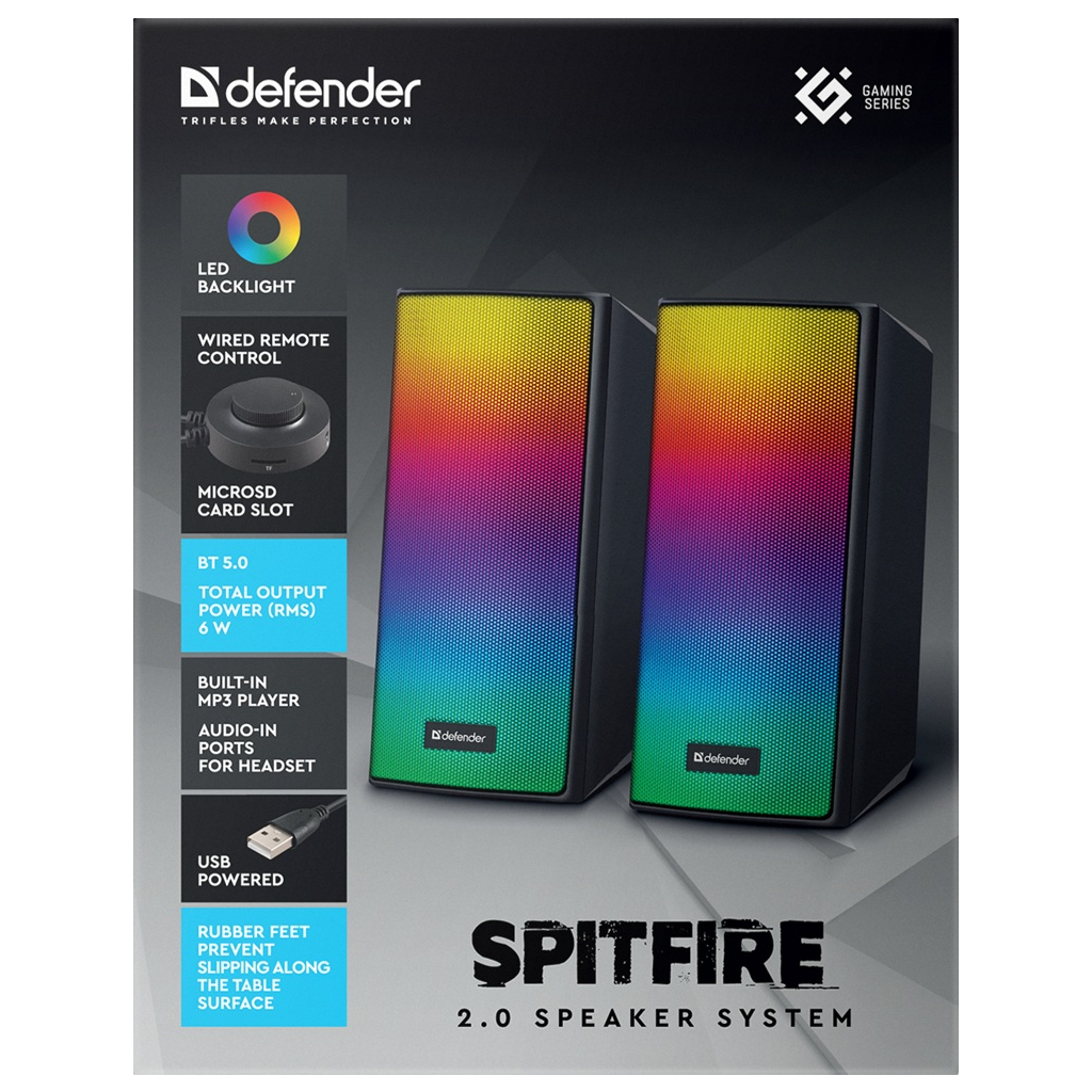 Акустична система Defender Spitfire Bluetooth Black (65047) - зображення 8