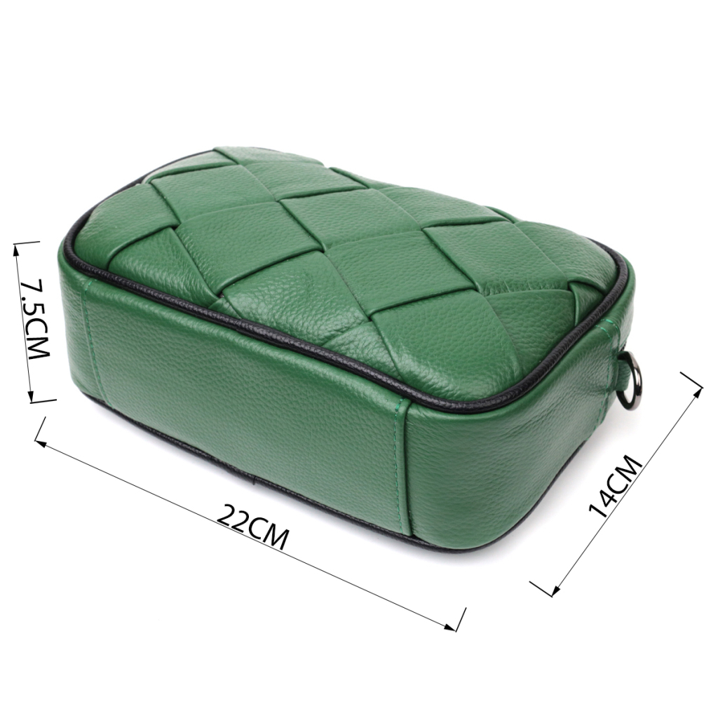 Сумка Vintage Шкіряна з плетінням Зелена (22410) - зображення 3