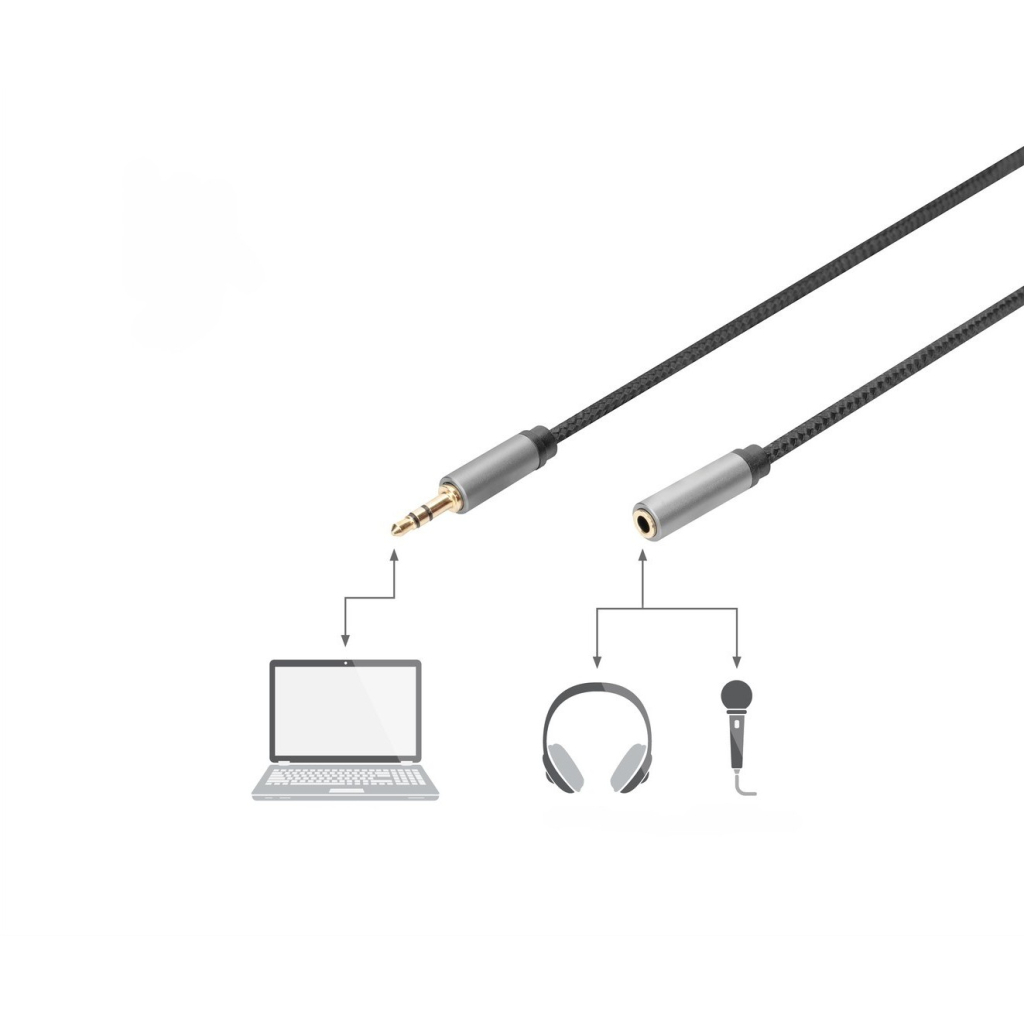 Кабель мультимедійний 3.5mm M to 3.5mm F 3.0m Digitus (DB-510210-030-S) - изображение 3