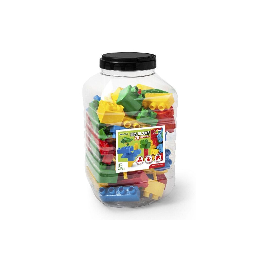 Конструктор Wader Kids Blocks 70 елементів в банці (41295) - зображення 1