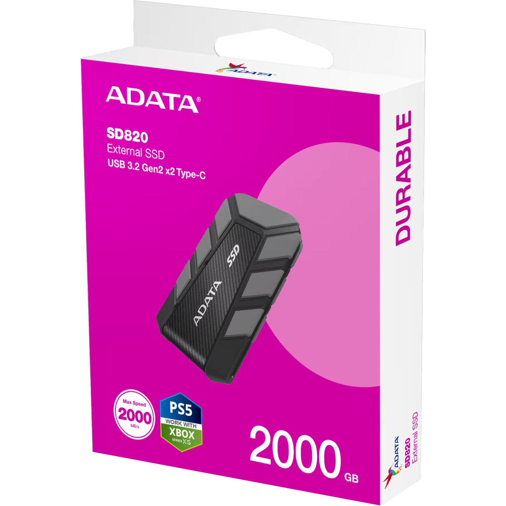 Накопичувач SSD USB 3.2 2TB SD820 ADATA (SD820-2000G-CGY) - зображення 6