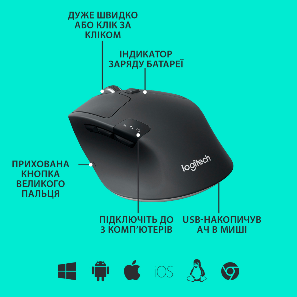 Мишка Logitech M720 Triathlon (910-004791) - зображення 6