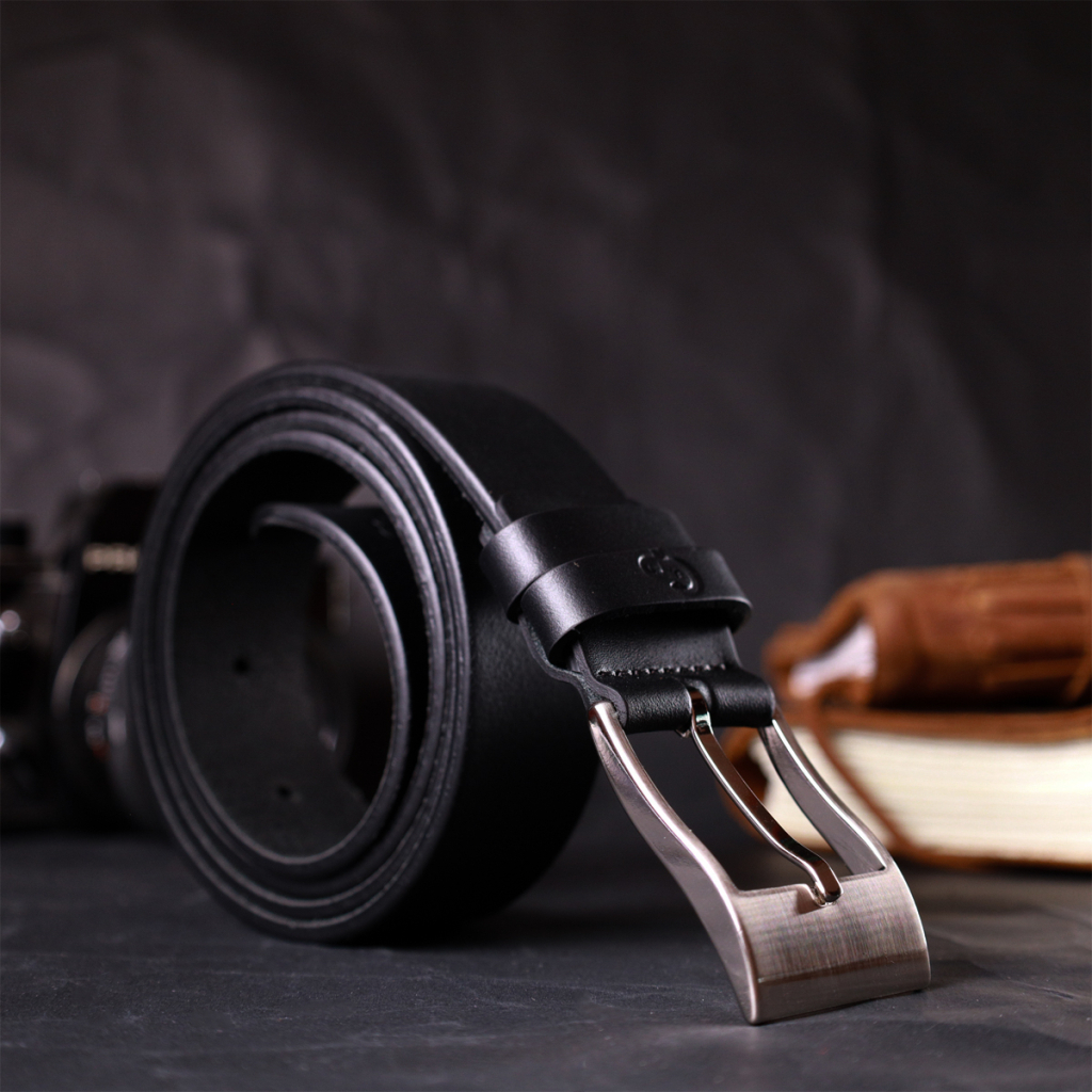 Ремінь Grande Pelle Брючний з натуральної шкіри Чорний (11688) - изображение 8