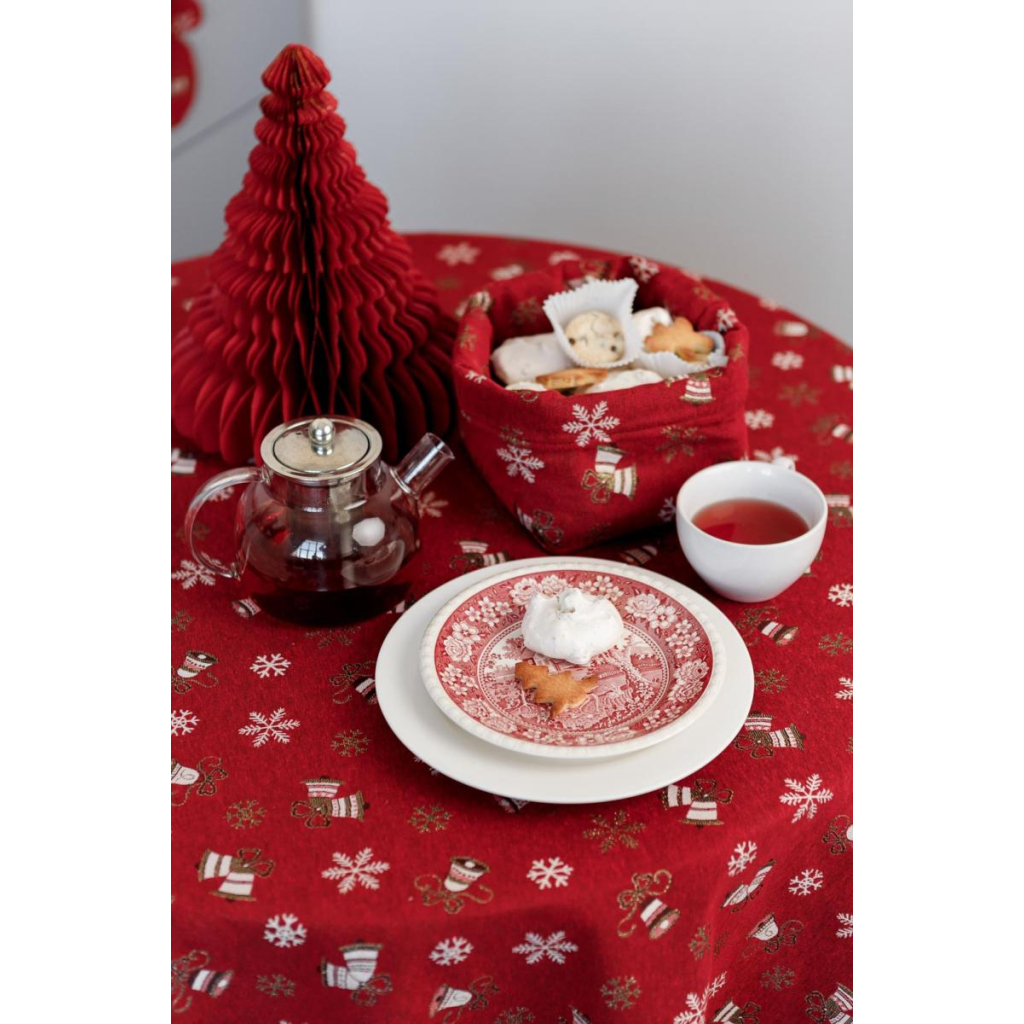 Скатертина Прованс Дзвіночки на червоному Dх180 см (036872) - зображення 4
