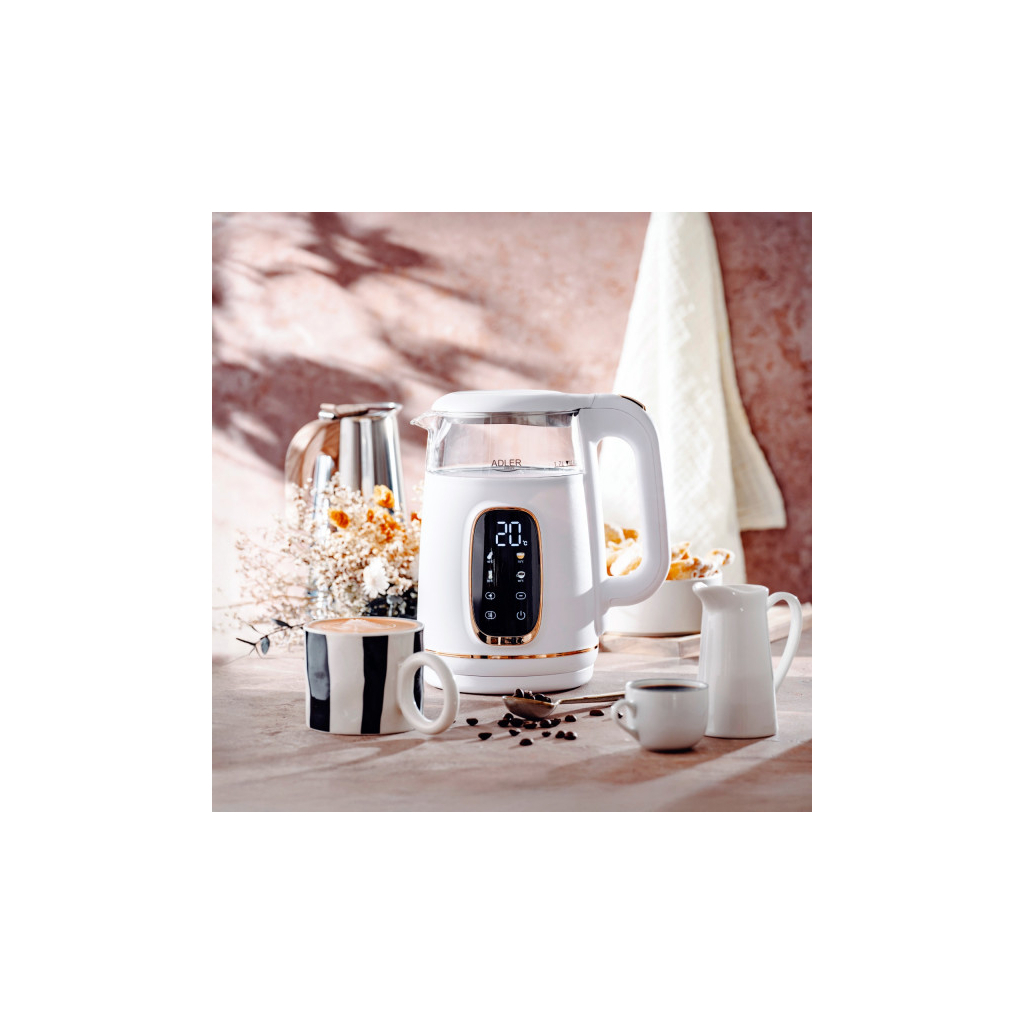 Електрочайник Adler AD 1305 white gold - зображення 9