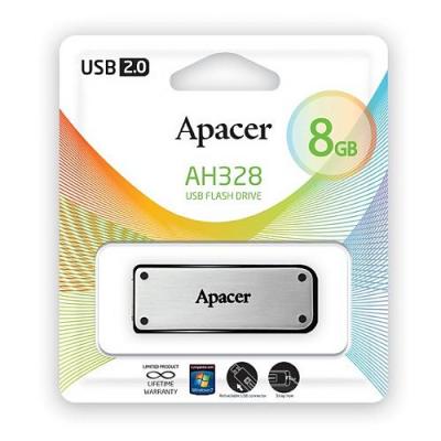 USB флеш накопичувач Apacer 8GB AH328 Silver RP USB 2.0 (AP8GAH328S-1) - зображення 8