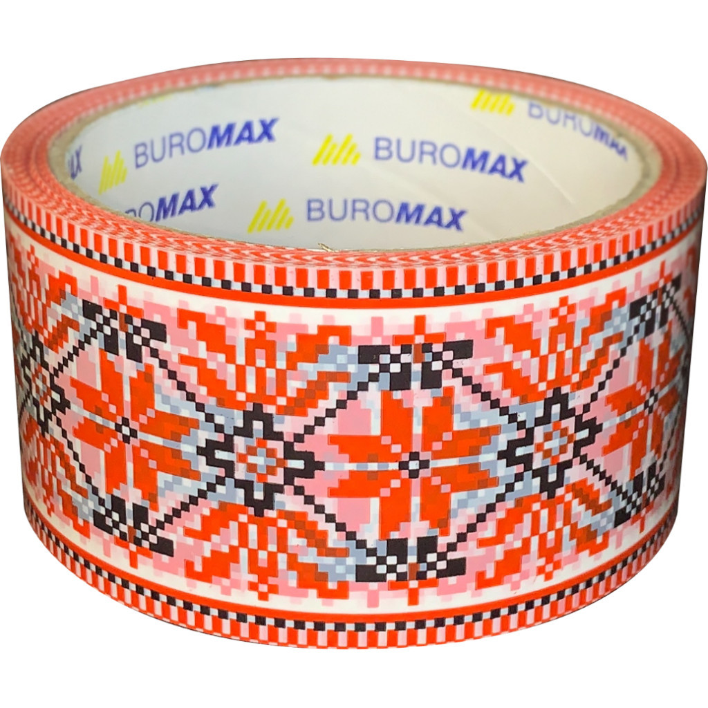 Скотч Buromax Вишиванка 48 мм х 35 м Червона (BM.7007-69) - зображення 1