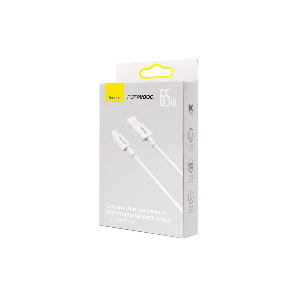 Дата кабель USB 2.0 AM to USB-C 1.0m Superior Fast Charging 60W white Baseus (CAYS000902) - зображення 7